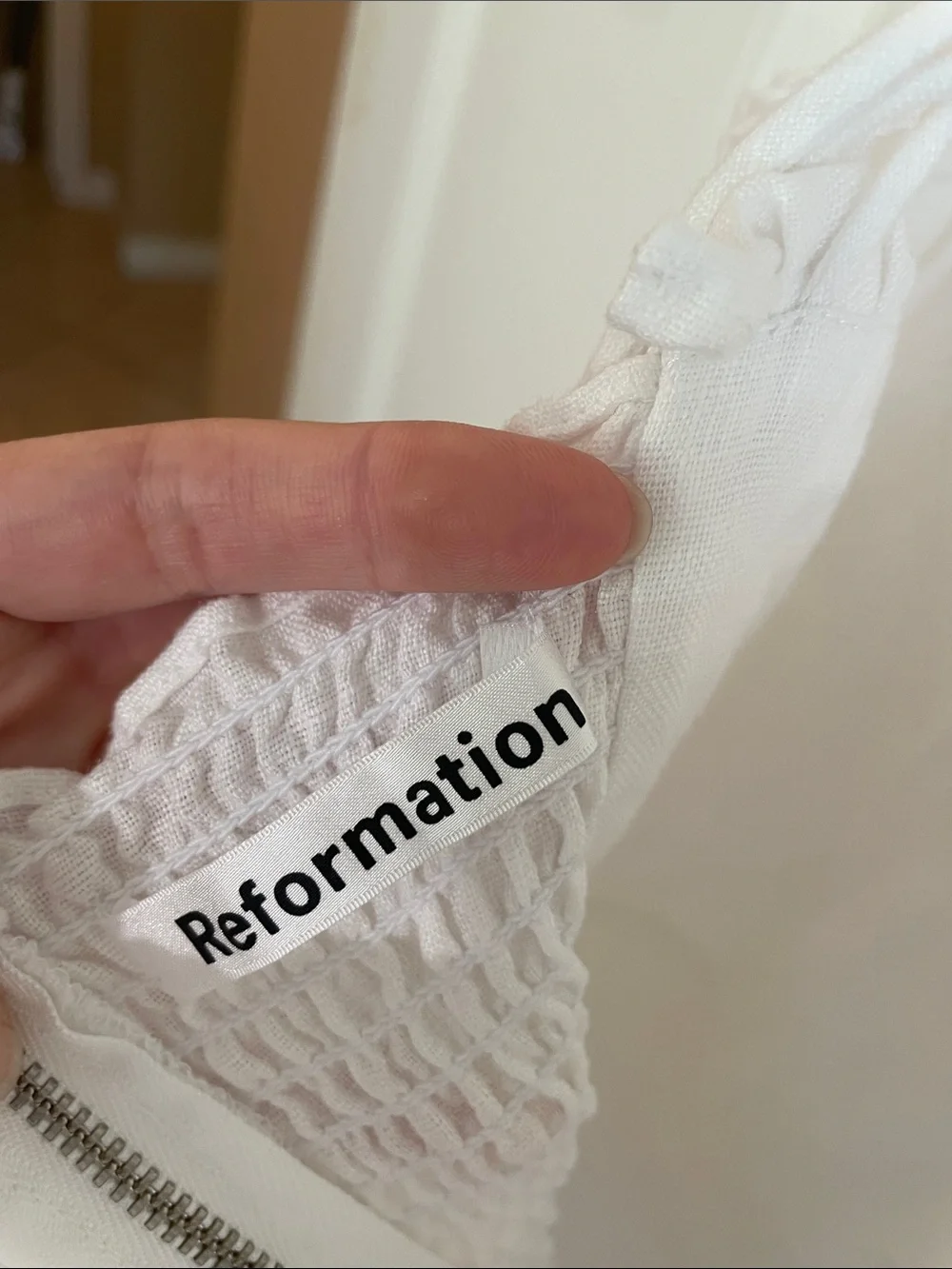 Reformation- Andie Linen White Slip Dress - Picture 6 of 10